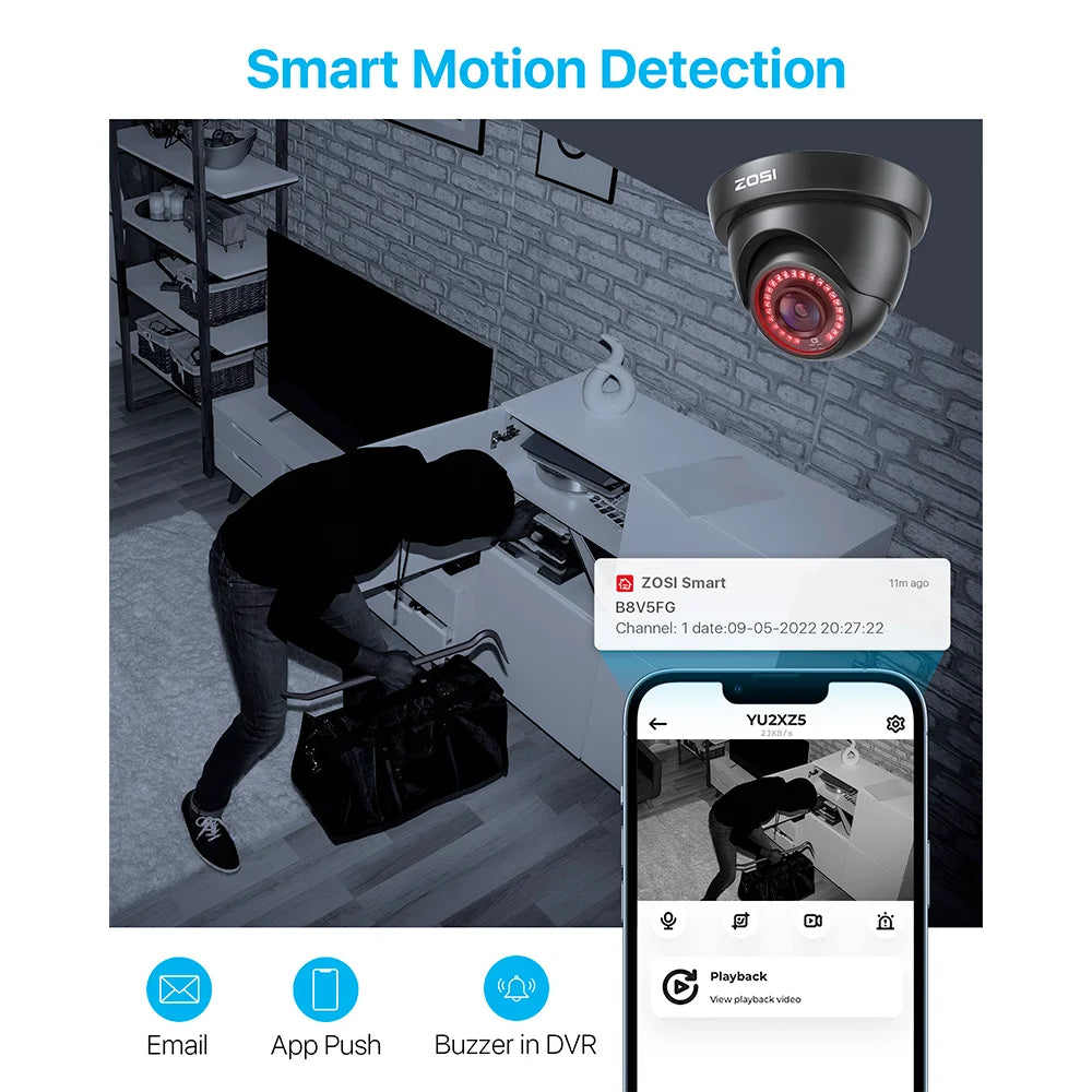 ZOSI 8 Channel Security Camera System H265 Plus 5MP Lite DVR