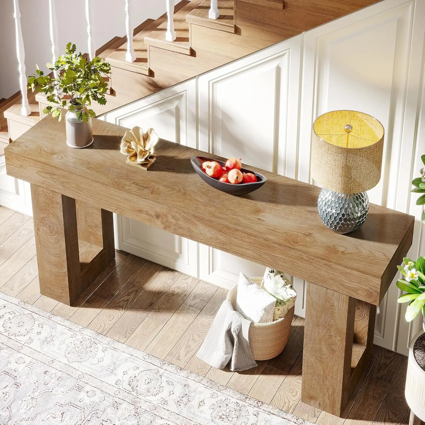 Little Tree Farmhouse Console Table for Hallway and Living Room