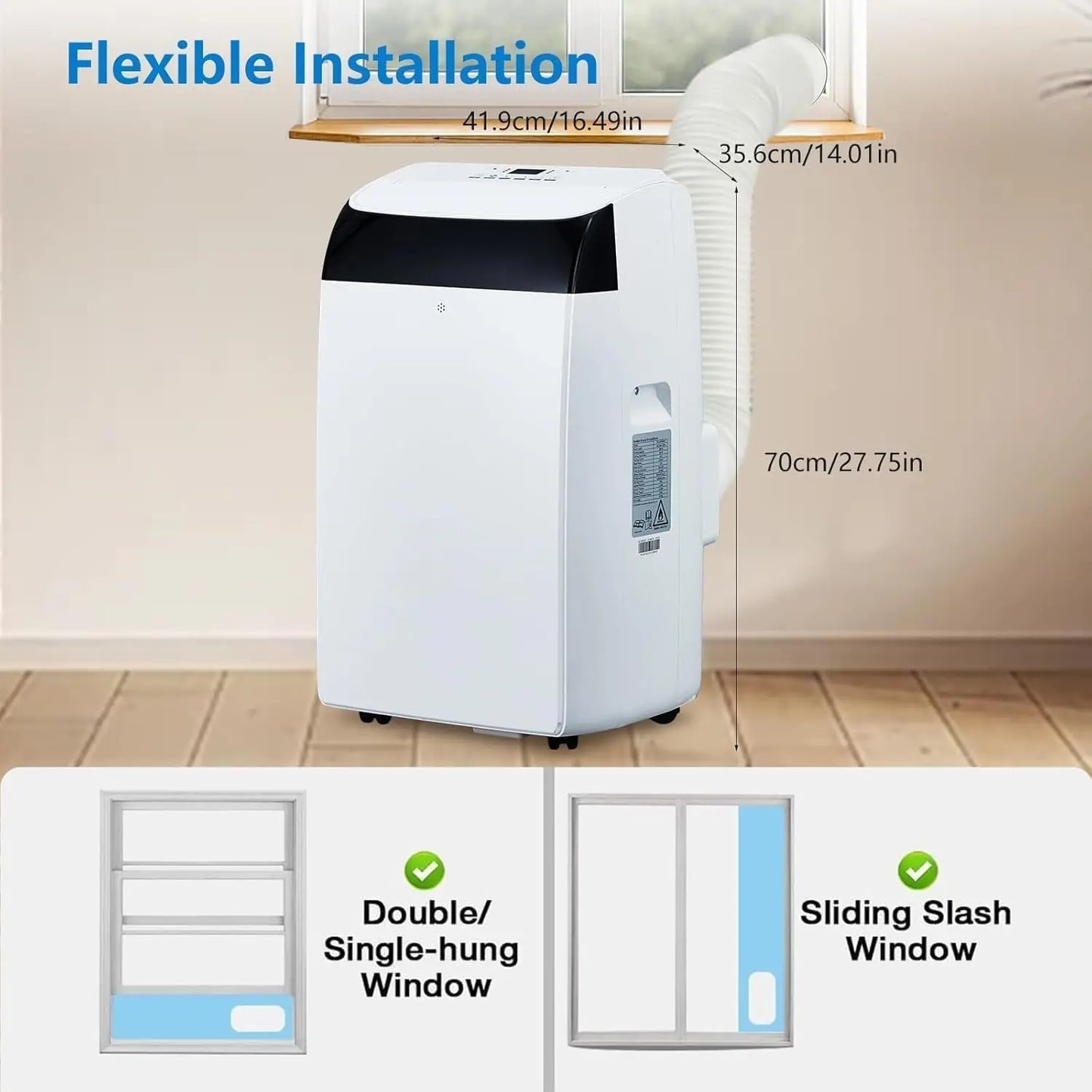 Portable 3-in-1 Air Conditioner With Remote and Window Kit