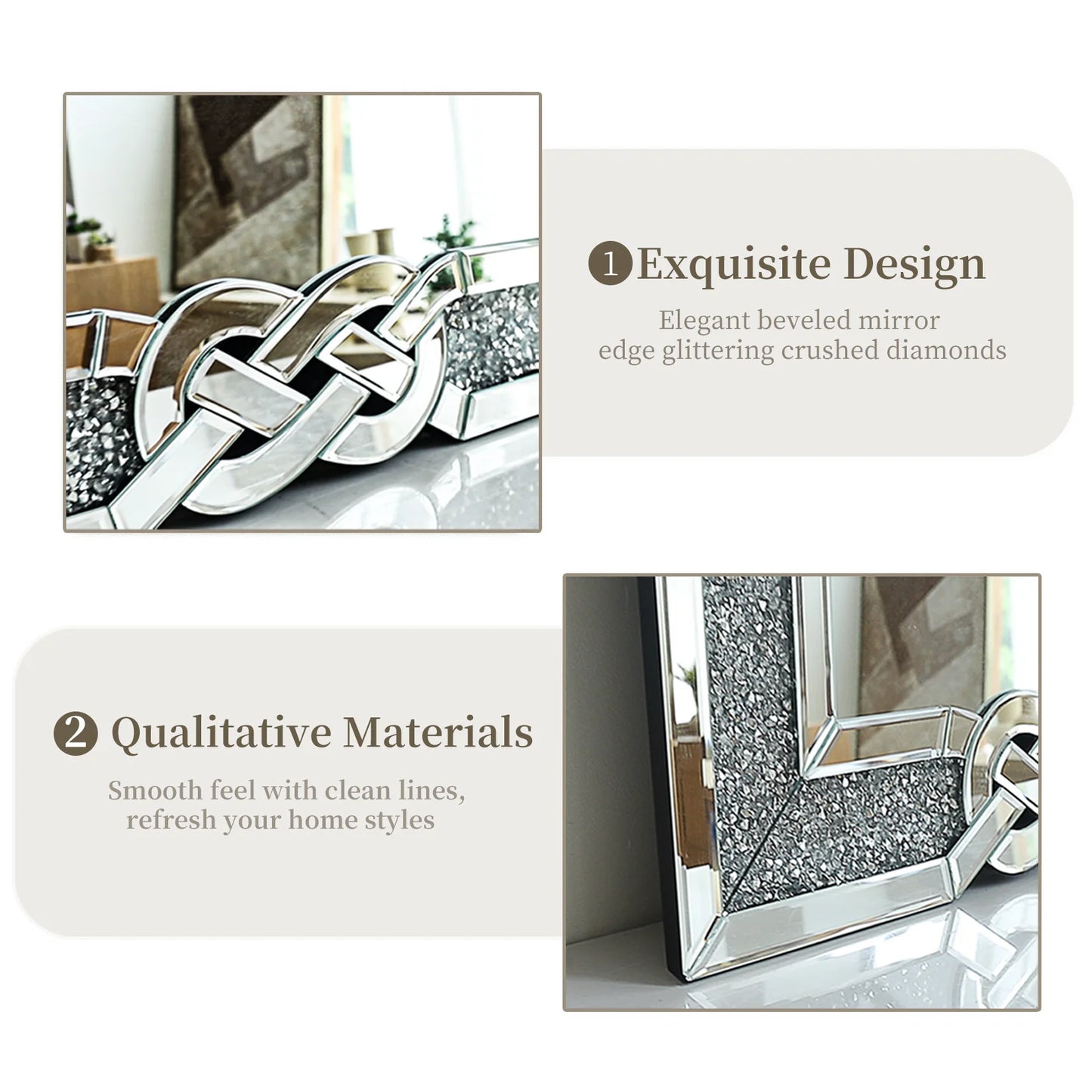 Hign-concerned Crystal Diamond Vanity Wall Mirror Decor