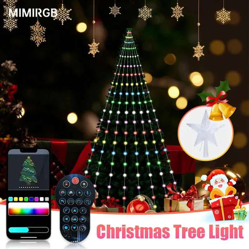 MIMIRGB 5V RGBIC Fairy String Lights Christmas Garland