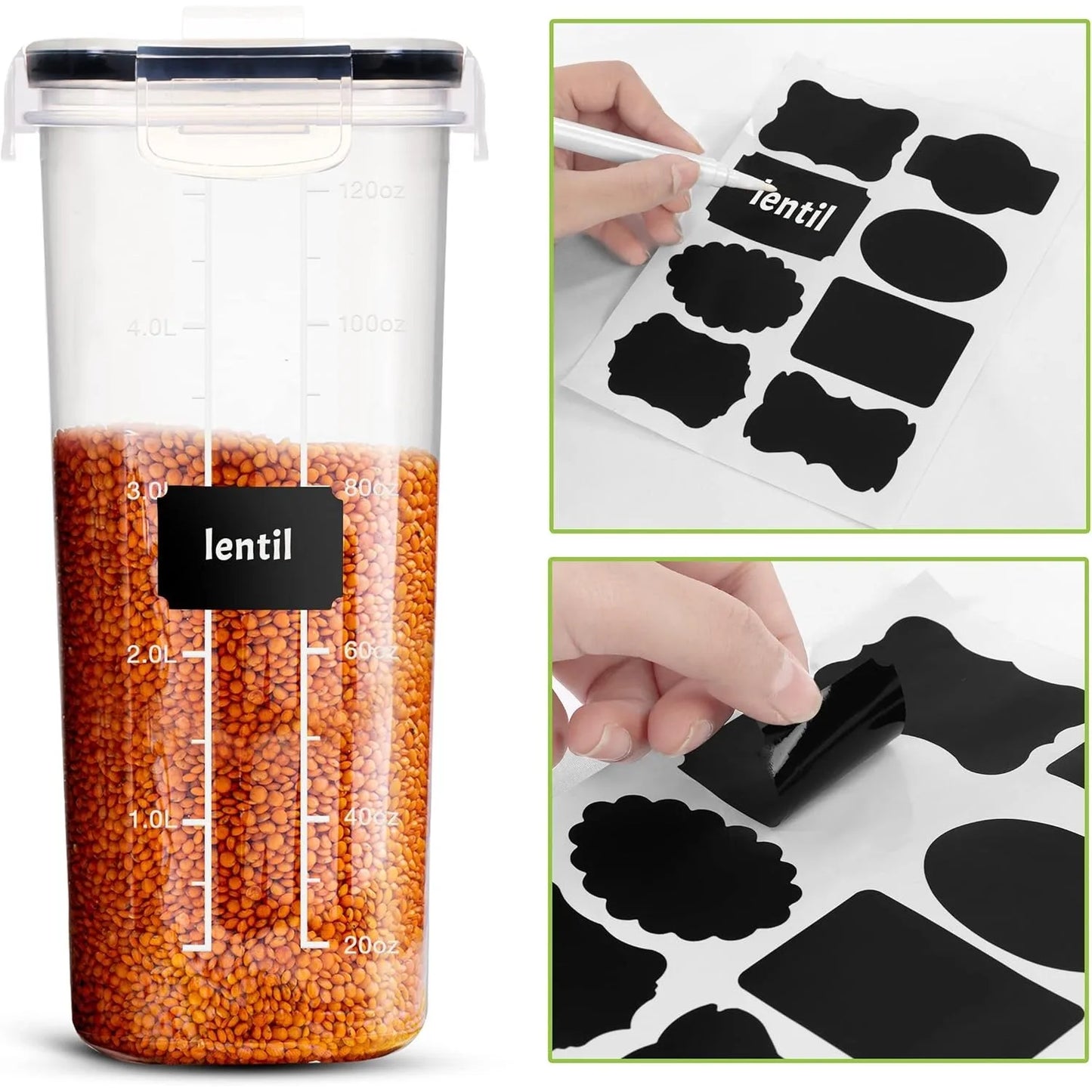 Hign-concerned Cereal Storage Containers Airtight Set of 6