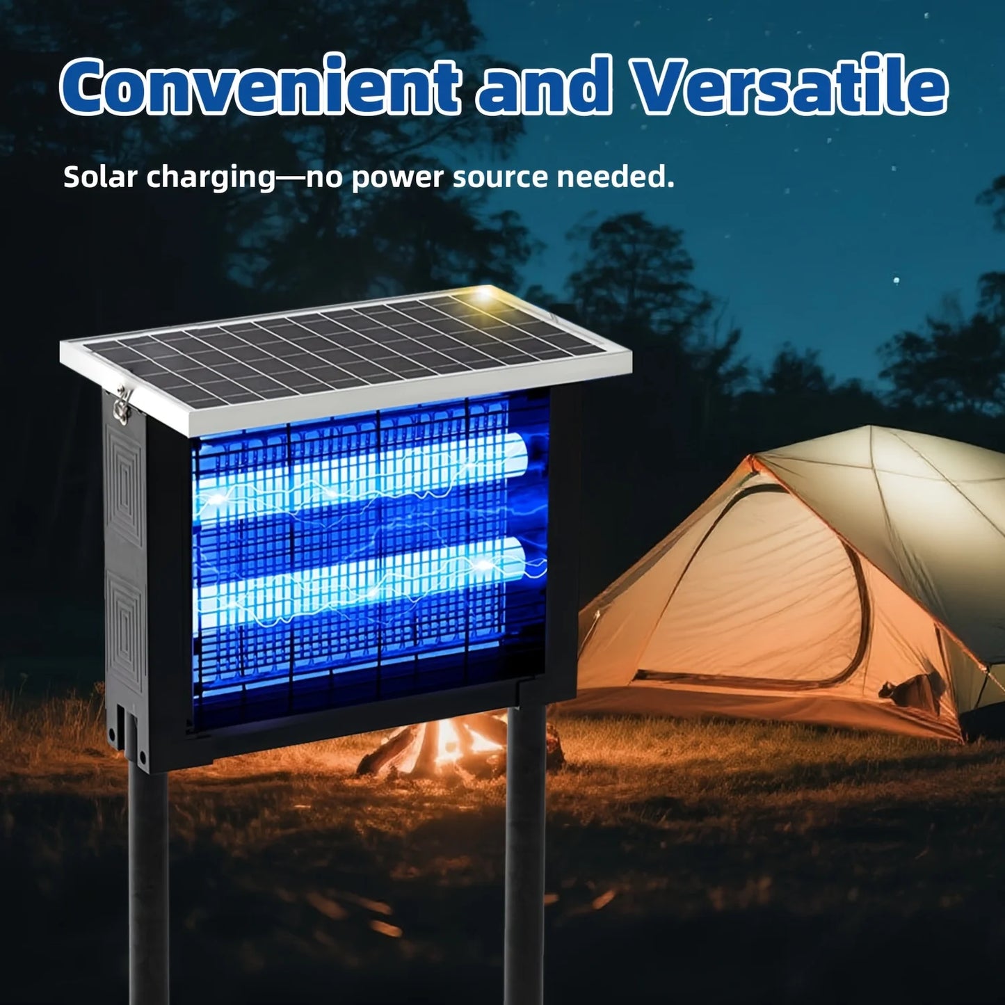 Outdoor Solar Bug Zapper Portable Rechargeable Mosquito Zapper High Powered