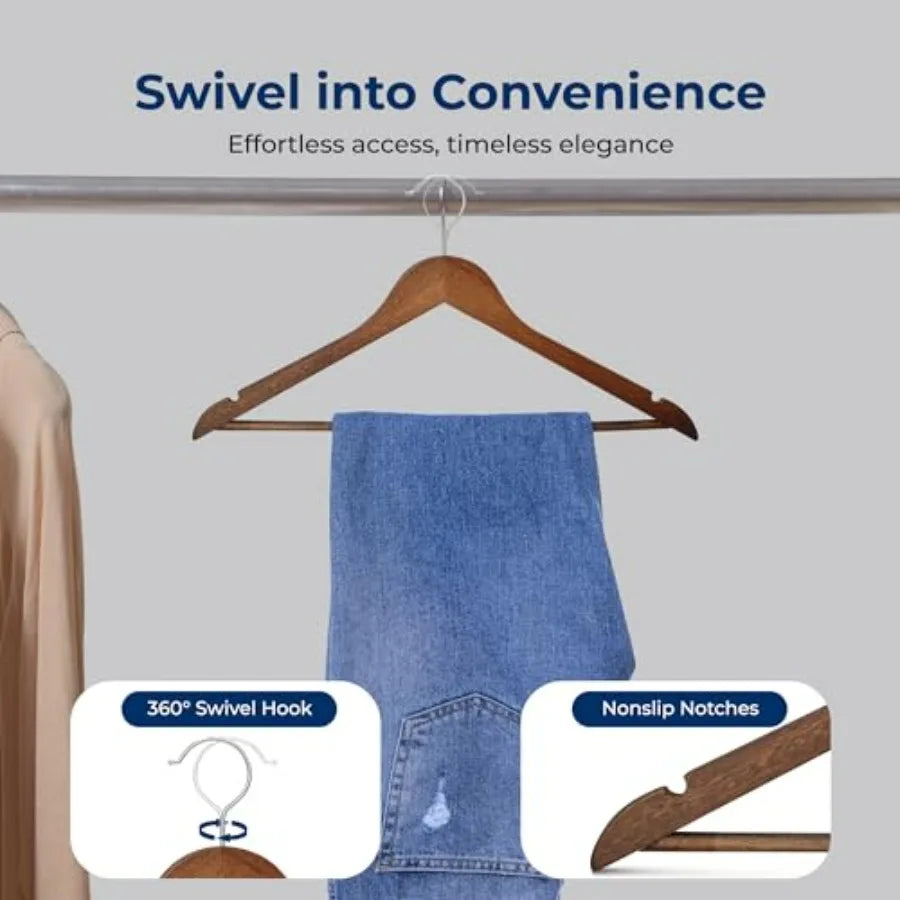 Hign Concerned Wooden Clothes Hangers 30 Pack Heavy Duty