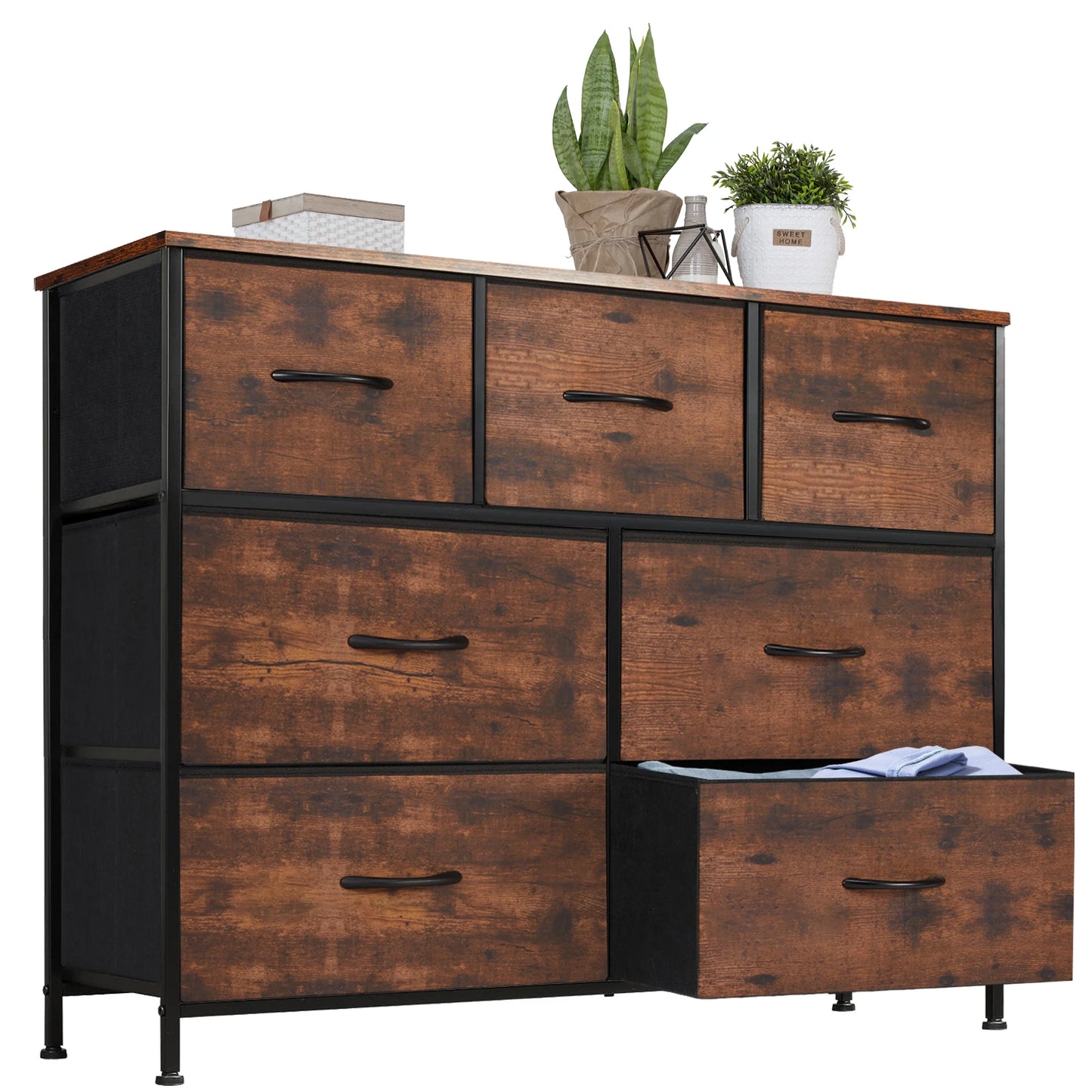 JHK Desser With 7 Fabric Drawers Organizer Storage Closet Chest