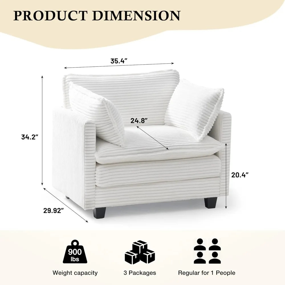 Dafify Modular Sectional Sofa Modern Corduroy Couch