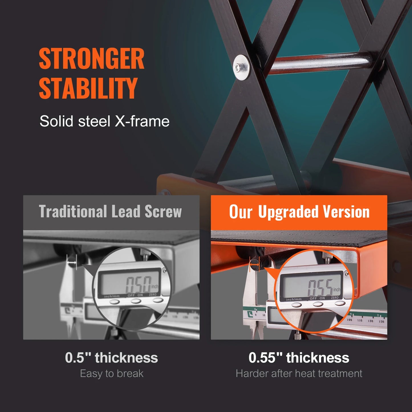SucceBuy Motorcycle Lift Scissor Lift With Wide Deck Safety Pin