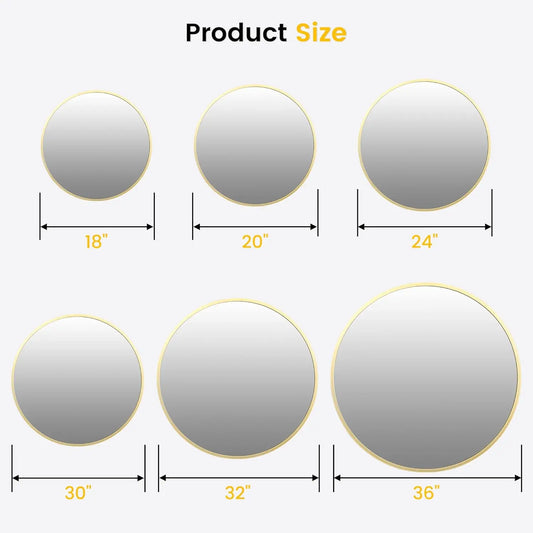 HobbyLane Extra Thick Round Aluminum Framed Wall Mirror