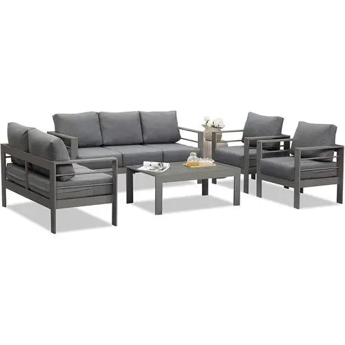 Outdoor All-Weather Conversation Set Aluminum Sectional Sofa