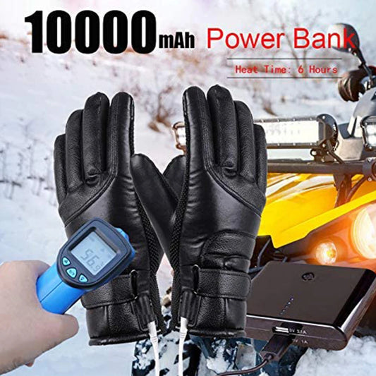 Shunmaii Leather Electric Heated Gloves Waterproof