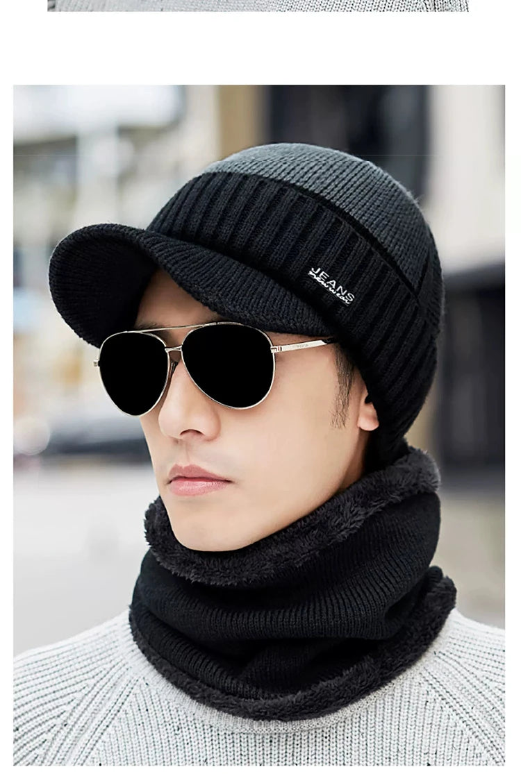 NONECN Acrylic Woolen Beanie For Winter Warmth And Outdoor Protection