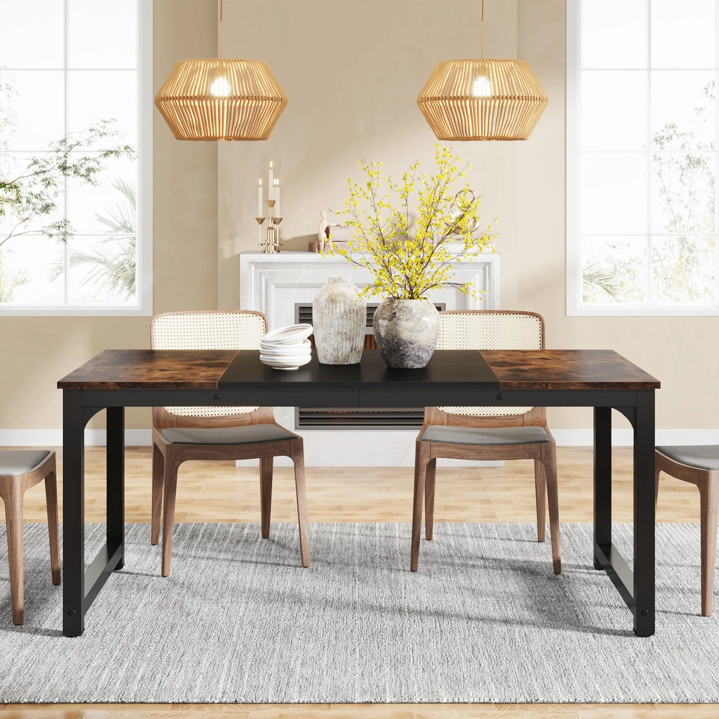 Tribesigns Industrial Dining Table for Dining Room