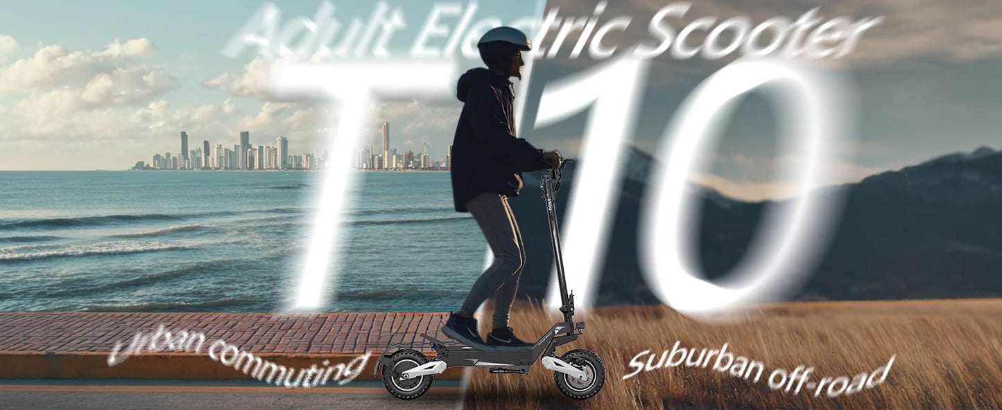 OOTD T10 900W Electric Scooter 48V Battery Foldable Off Road
