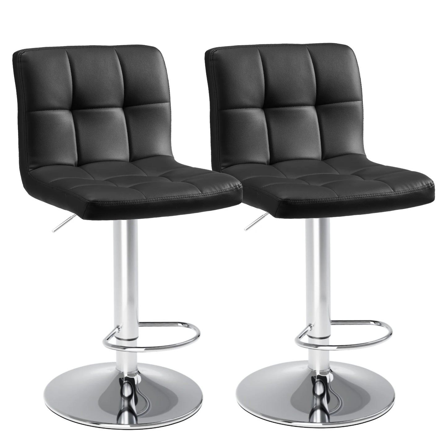 JHK PU Leather Bar Stools With Metal Frame Upholstered Backrest
