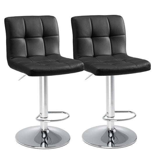 JHK PU Leather Bar Stools With Metal Frame Upholstered Backrest