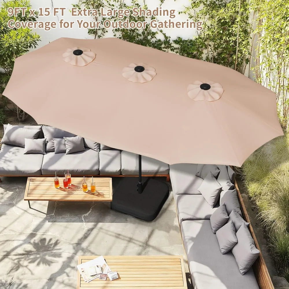 Outdoor Patio Umbrella With Crank Base Market Umbrella For Patio