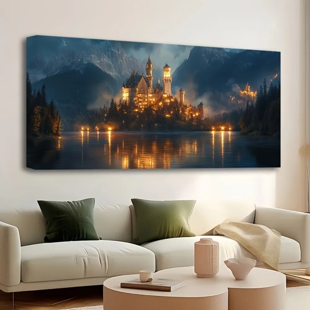 Hign Concerned Europe Forest Castle Canvas Wall Art Poster