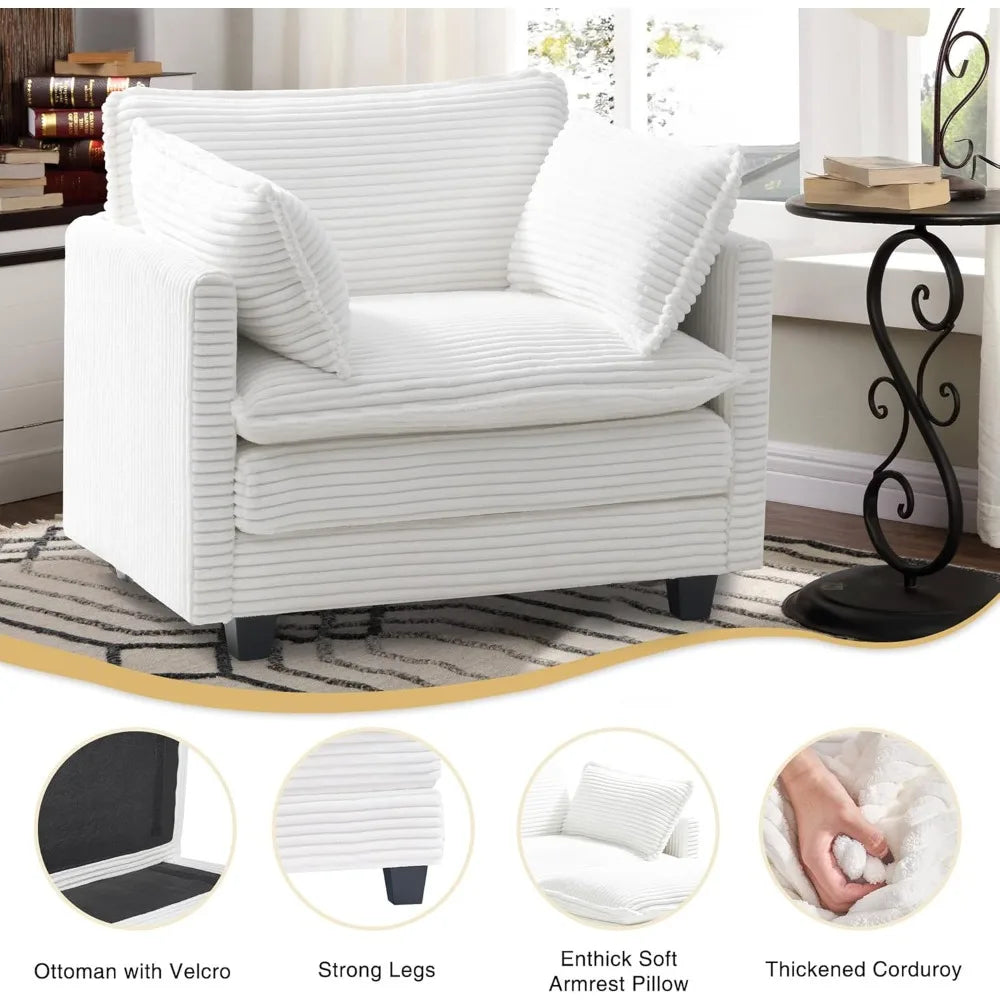Dafify Modular Sectional Sofa Modern Corduroy Couch