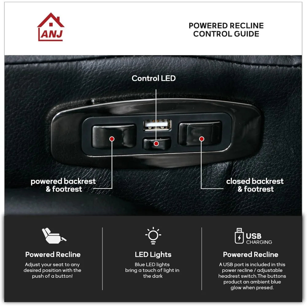 MKDK Power Recliner Chair With USB Port For Home Theater