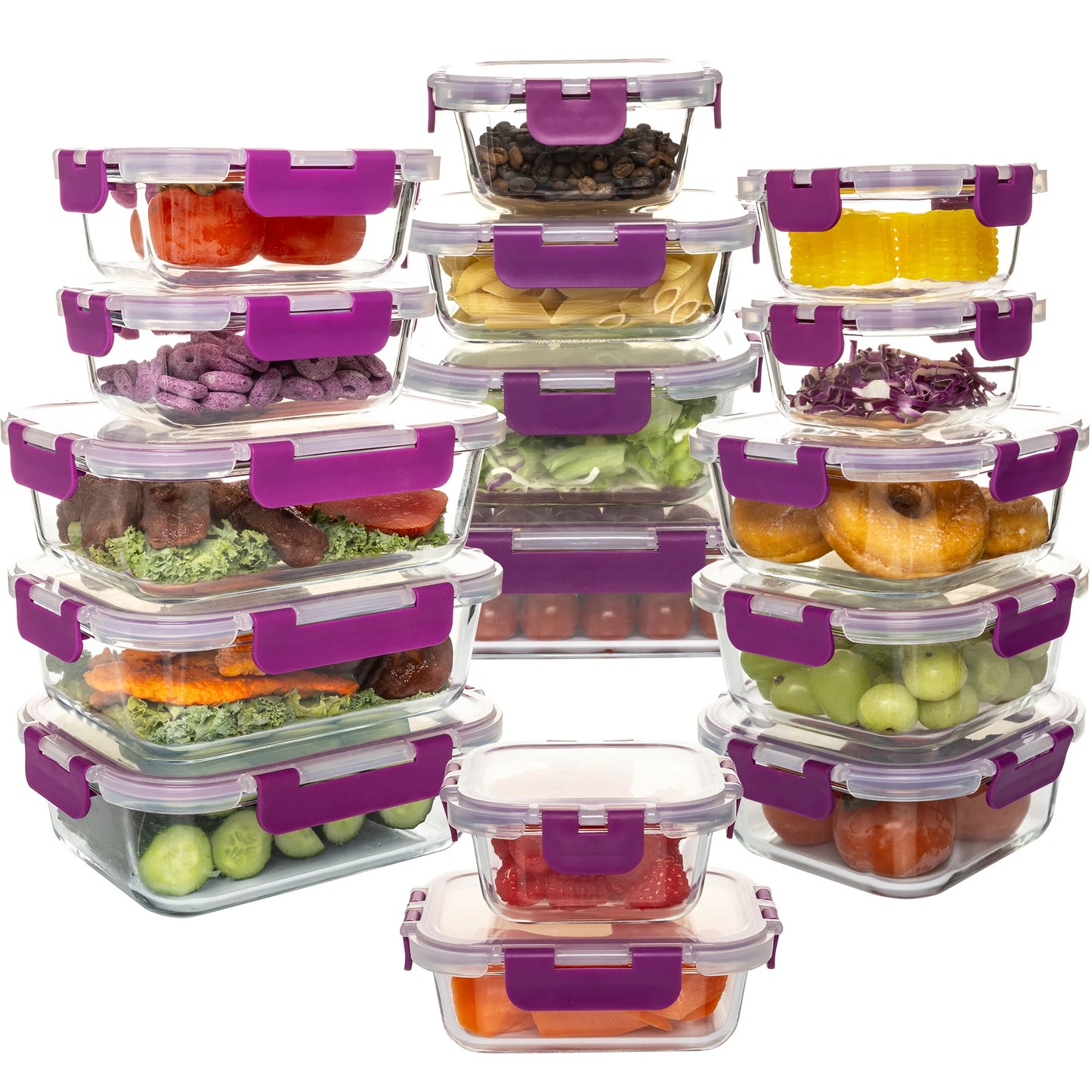 Glass Storage Containers Leakproof BPA Free Microwave Safe