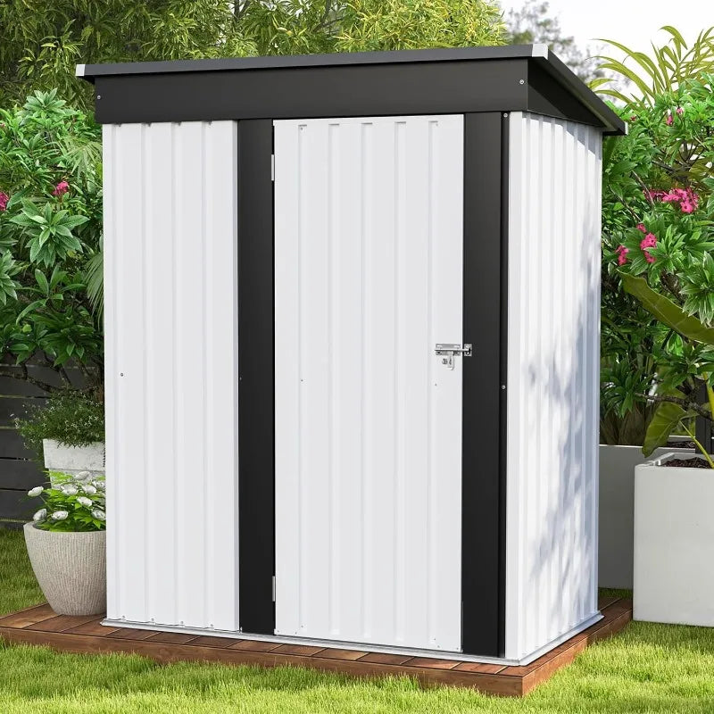 Outdoor Steel Storage Shed With Lockable Doors For Tools