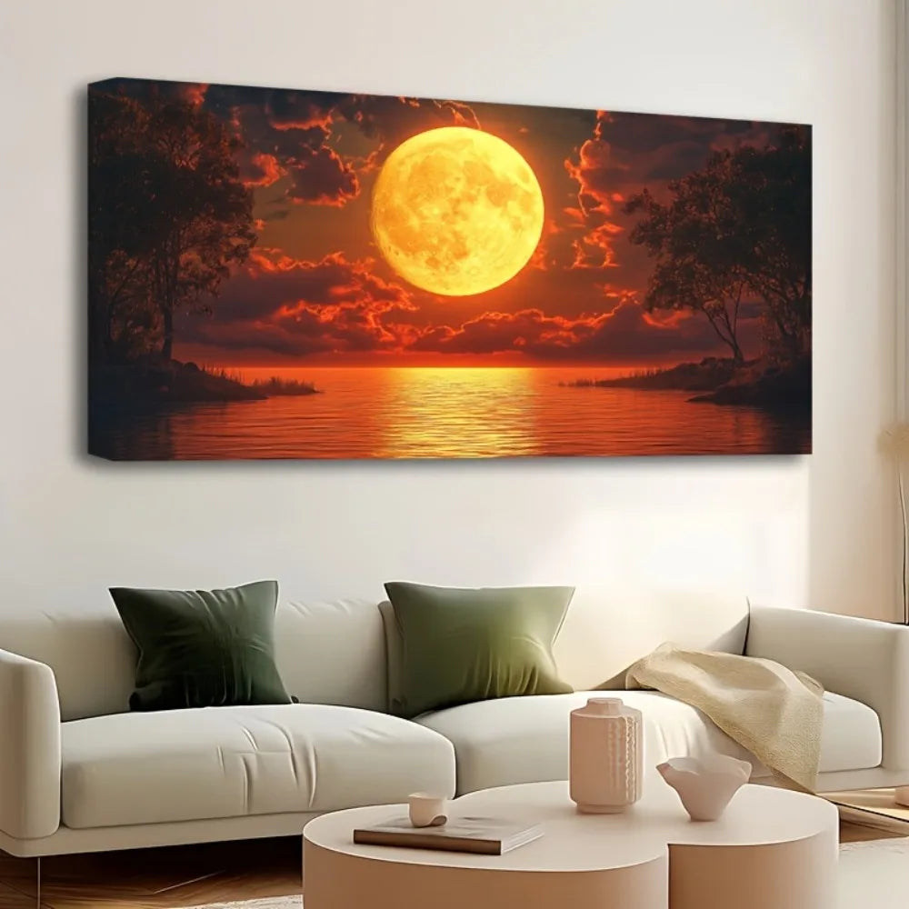 Hign Concerned Red Sea Golden Sunset Picture Pine Frame
