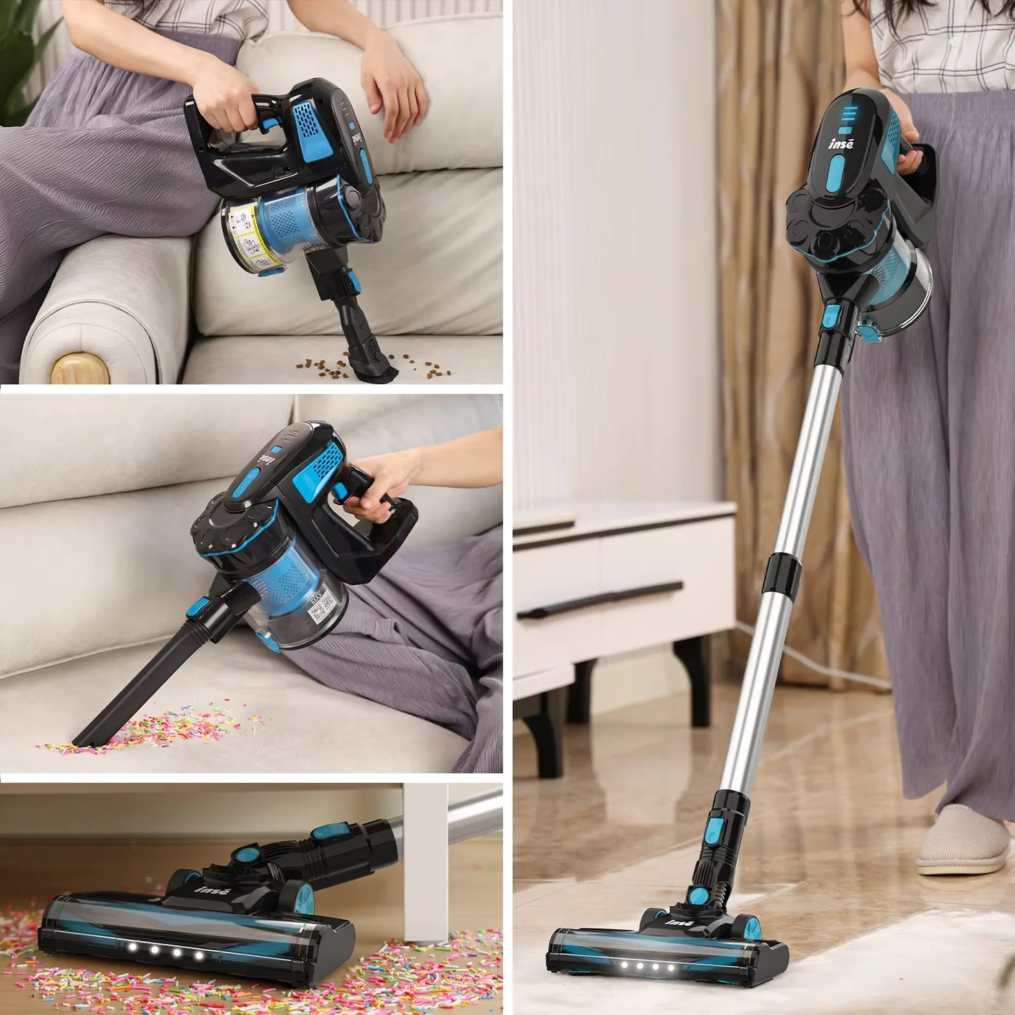 INSE V770 Cordless Stick Vacuum Cleaner 40 Minute Runtime
