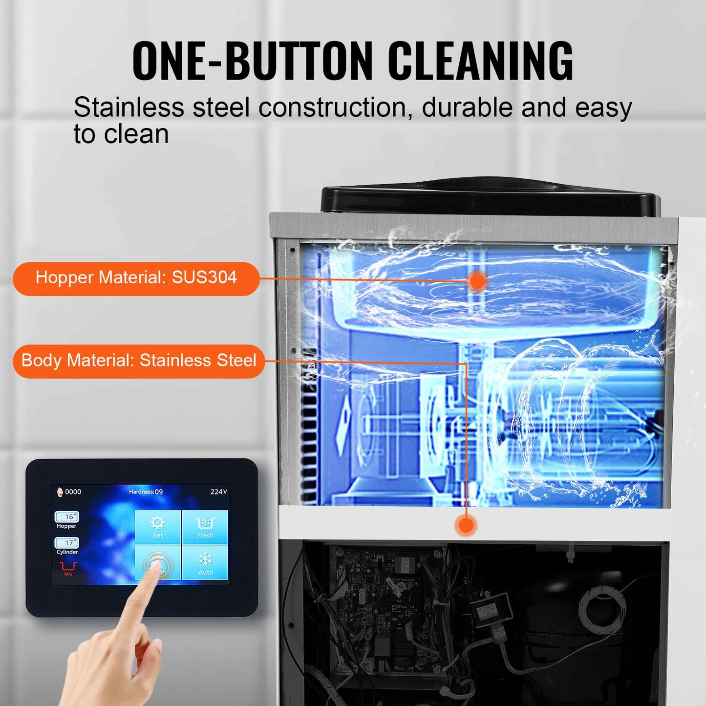 SucceBuy Commercial Ice Cream Machine Single Flavor Countertop Soft Serve Maker