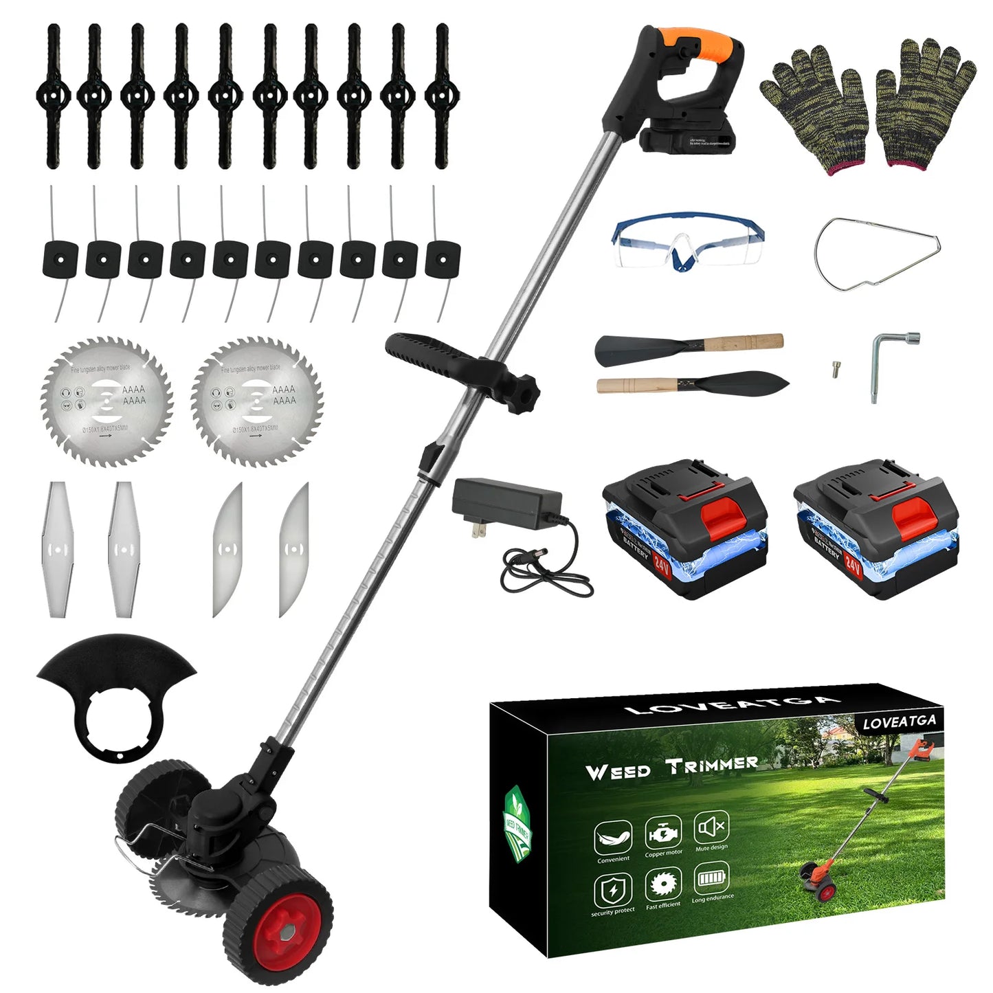 21V Cordless Grass Trimmer 3 In 1 Edger Brush Cutter