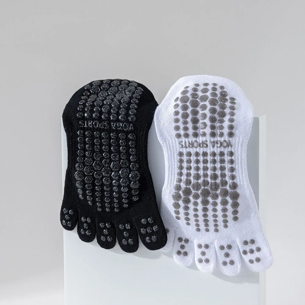 NONECN Full Toe Yoga Socks For Women Cotton Silicone Grip