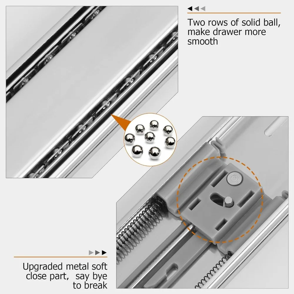 Hign-concerned Soft Close Drawer Slides Ball Bearing