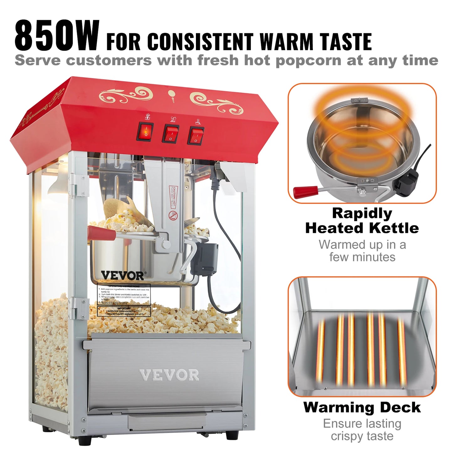 SucceBuy Electric Popcorn Maker Commercial Popper Machine