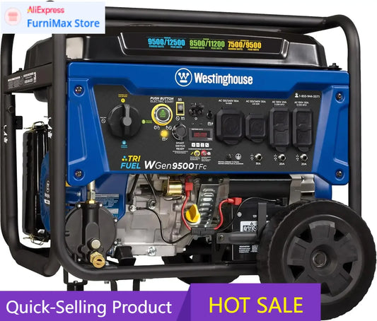 Tri Fuel Generator 12500 Watt Peak Remote Start Transfer Switch