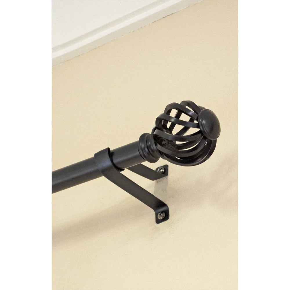 XMSJ Twist Cage Curtain Rod With Finials And Hardware