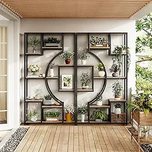 Hign-concerned 5 Tier Industrial Farmhouse Bookshelf