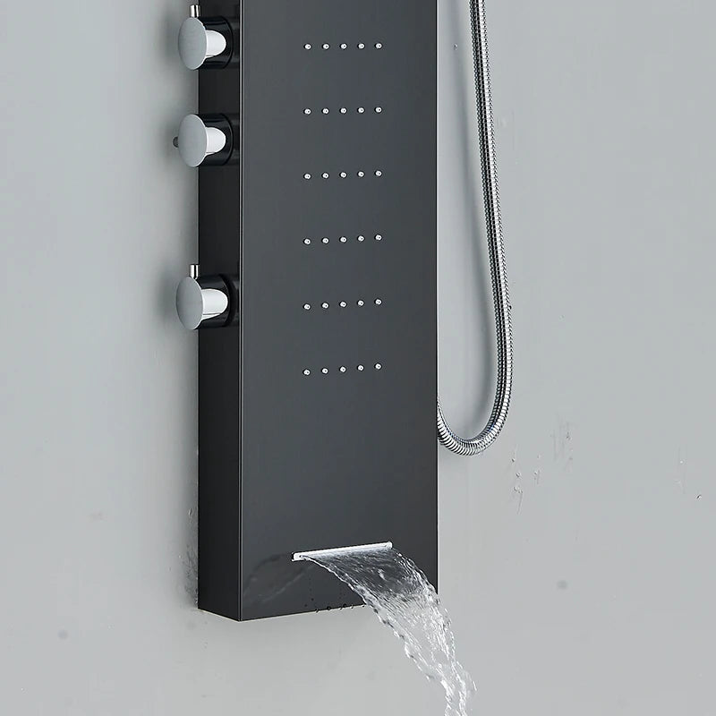 MYQualife LED Rainfall Waterfall Shower Panel System