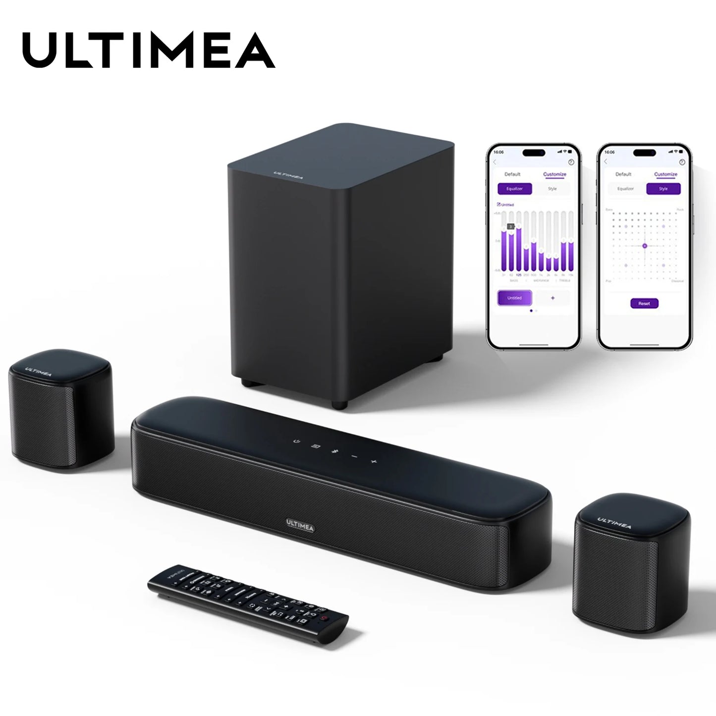 ULTIMEA 250W 5.1 Soundbar Subwoofer And Surround Speakers