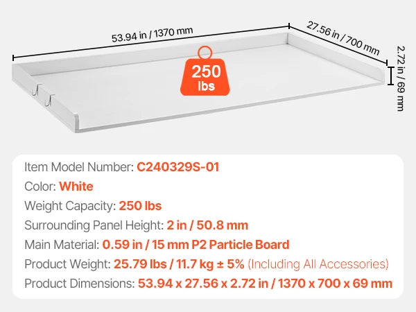 SucceBuy Washer Dryer Countertop Shelf With Drawer For Laundry
