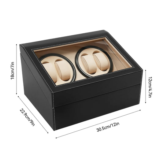 Watch Winder Automatic Rotation Velvet Display Box