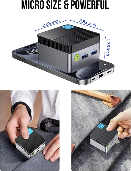 Hignconcerned Mini PC N97 Turbo 3.6GHz 12GB DDR5 512GB SSD
