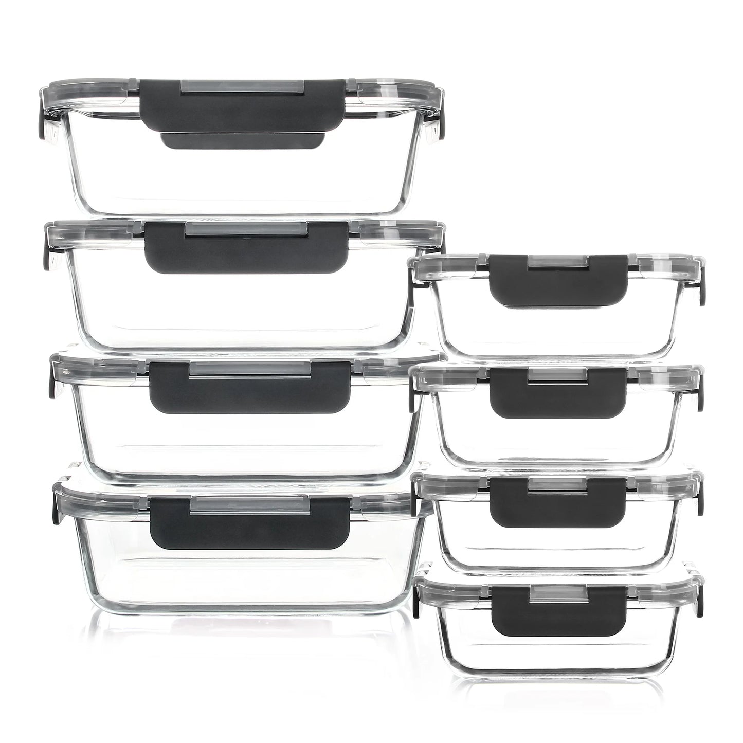 Borosilicate Glass Food Containers Leakproof Lock Lid
