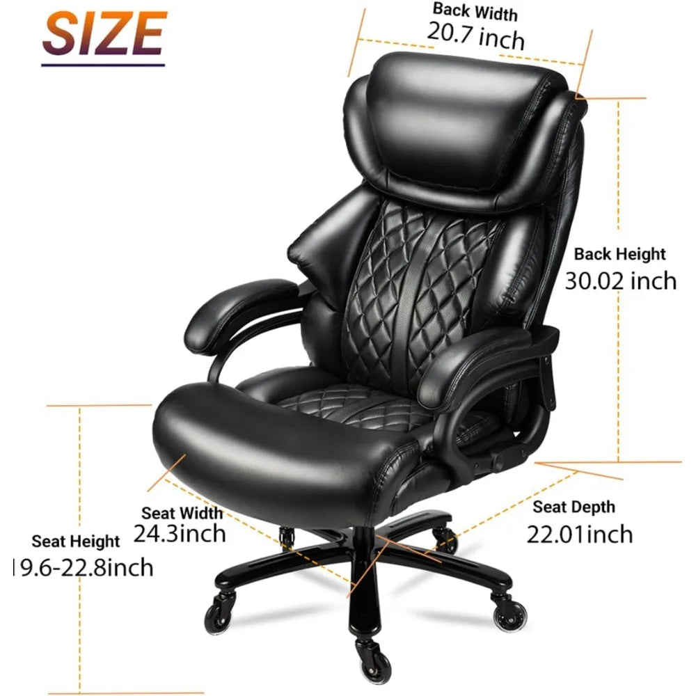 Heavy Duty 500lbs Big And Tall Office Chair 360 Deg Swivel