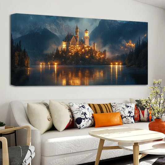 Hign Concerned Europe Forest Castle Canvas Wall Art Poster