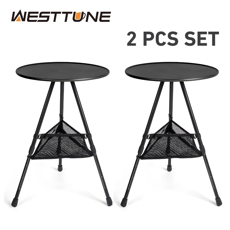 WestTune Outdoor Round Table Set With Mesh Bag Ultralight Portable