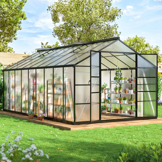 VIWAT Polycarbonate Greenhouse With Aluminum Frame