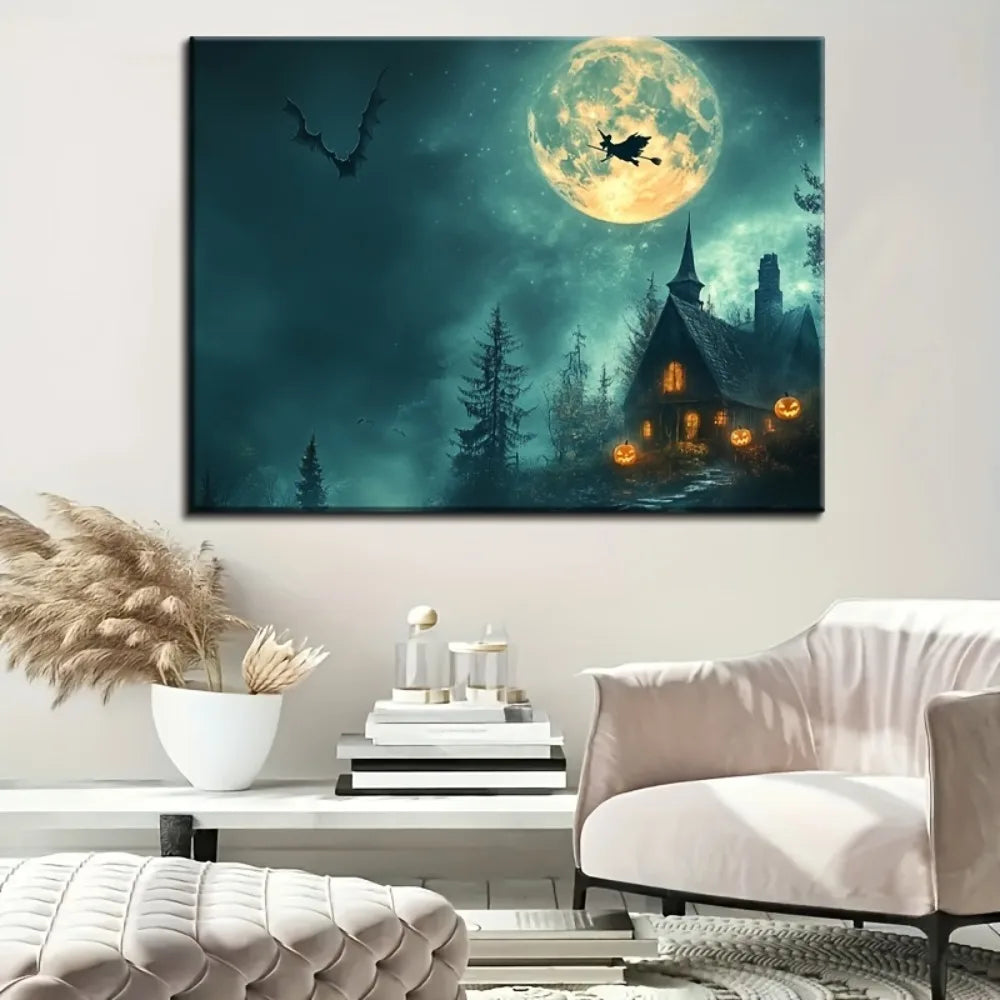 Hign-concerned Wood Picture Frame Witches On Broomsticks