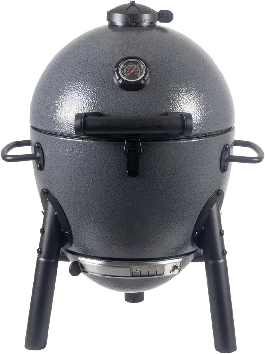 XMSJ Portable Kamado Grill And Smoker With Cast Iron Grates