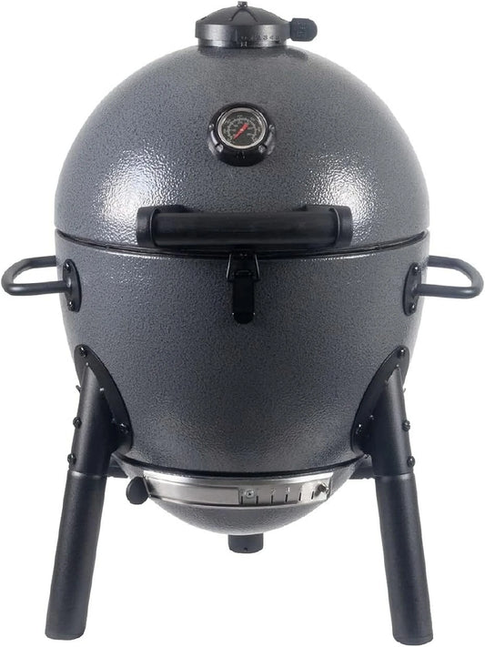 XMSJ Portable Kamado Grill And Smoker With Cast Iron Grates