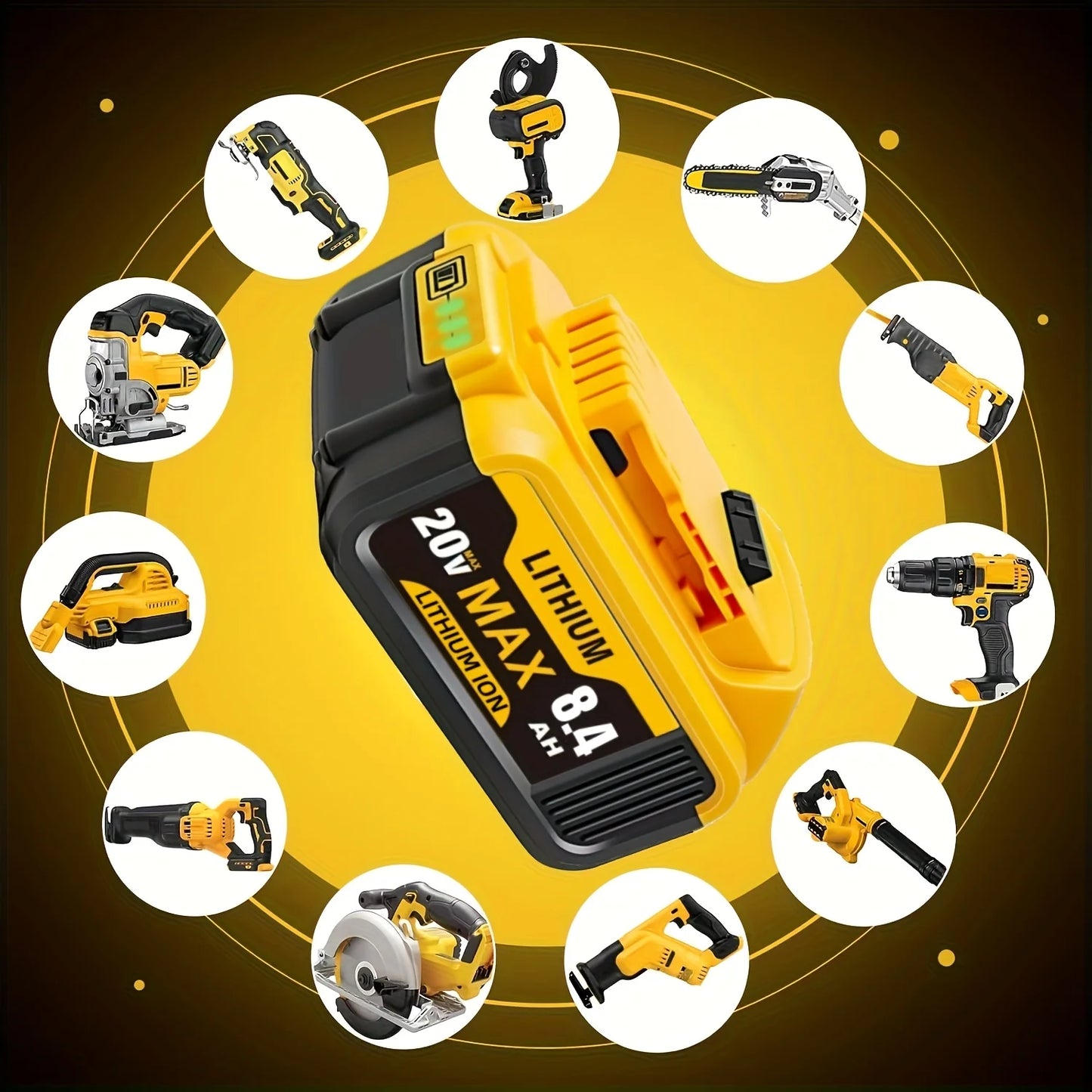 Hign-concerned 8.4Ah Replacement Battery for DeWalt 20V DCB Series