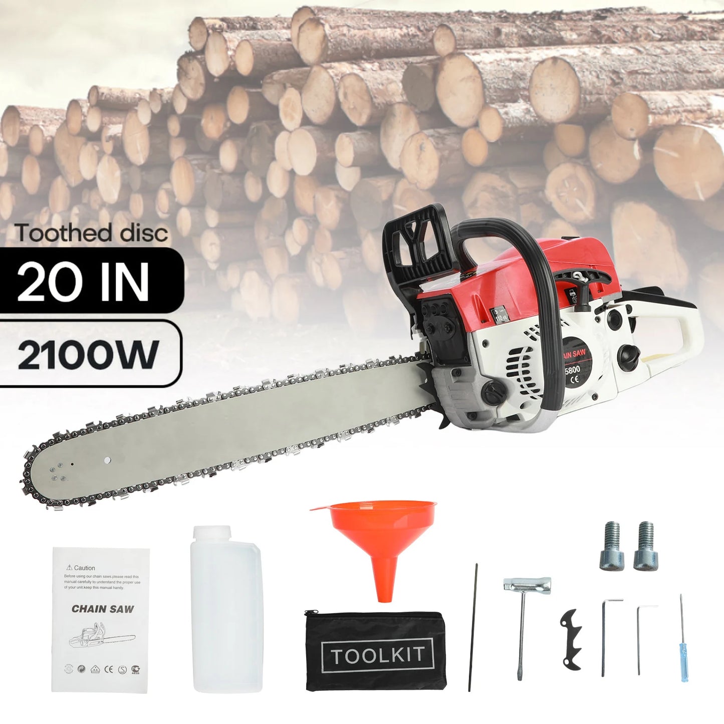 High Power Gas Chainsaw With Ergonomic Handle For Forestry Work
